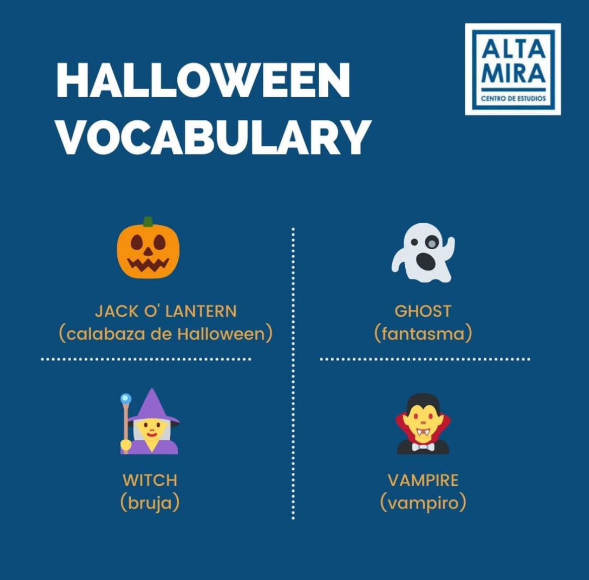 vocabulario de halloween en inglés
